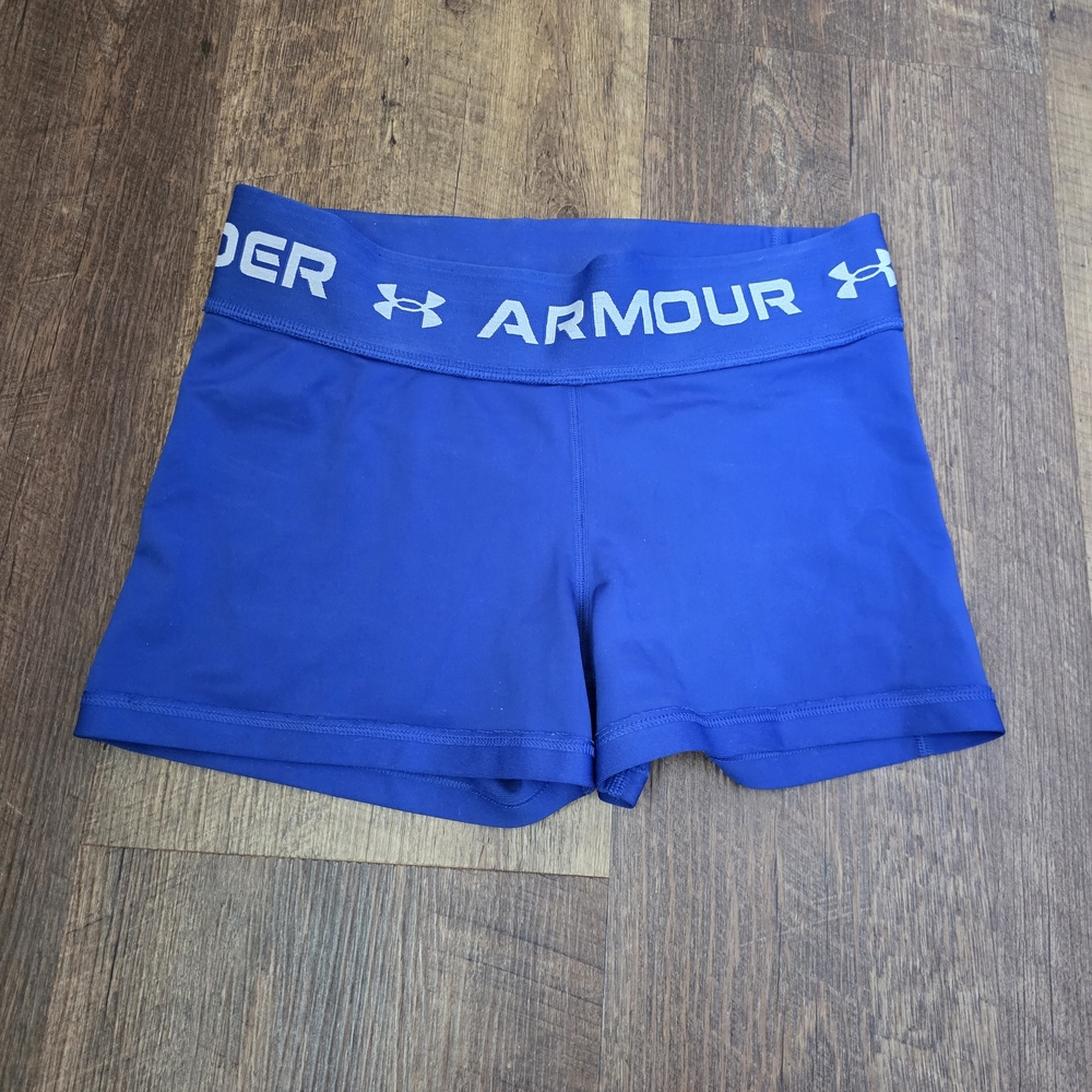 Under Armour Royal Blue Women's Training Bike Shorts with Logo Waistband